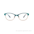 Großhandel Frauen Neue handgefertigte Katzenauge Full Rim Clear Linsen Metall Optical Frames Brille Brille